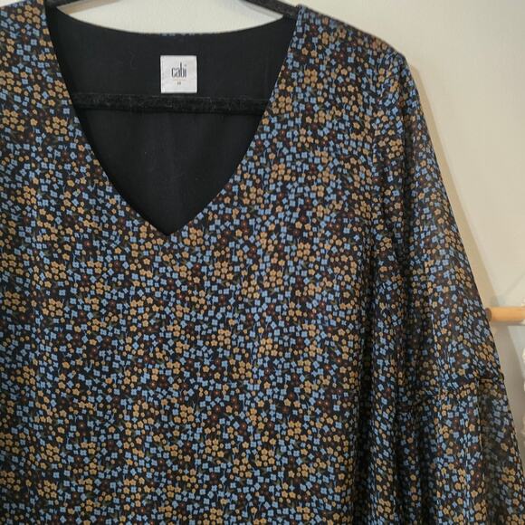 CAbi Poise Dress 3648 Flowers Floral Bell Sleeve Size M Medium - Picture 3 of 13